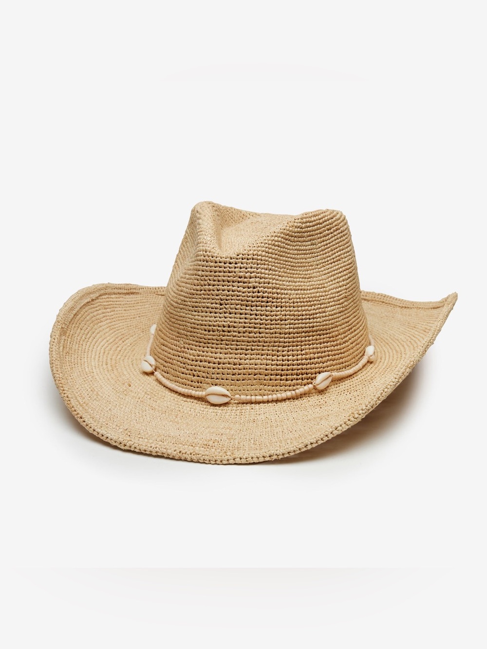Wyeth Reed Shell Trim Band Straw Rancher Hat